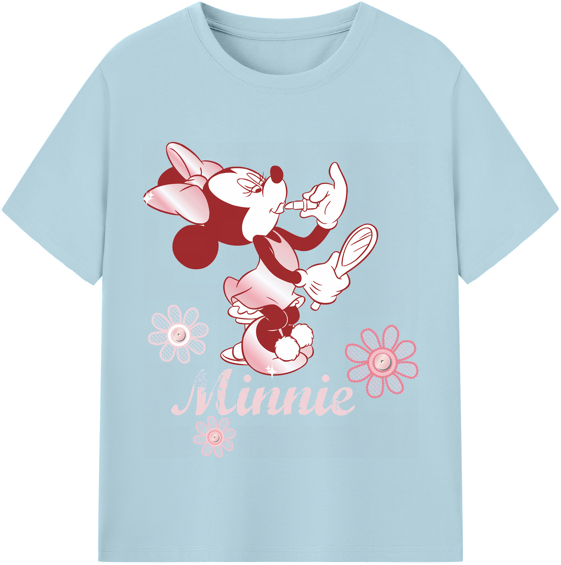 （画像用） ミッキーマウス Mickey Mouse 綿100％半袖Tシャツ（フロントプリント）